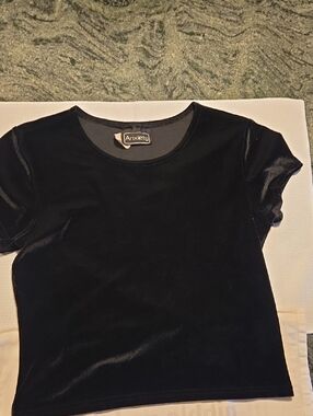 Anxiety Black Velvet Short Sleeve Tee